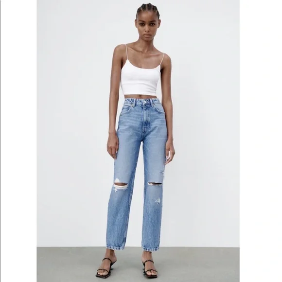 Straight Leg Zara Mum Jean Wide Leg Jeans Zara Mom Slim Fit ZARA